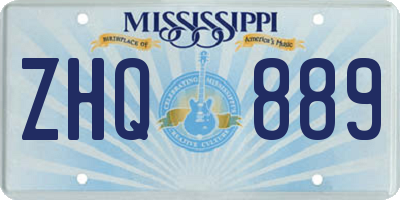 MS license plate ZHQ889