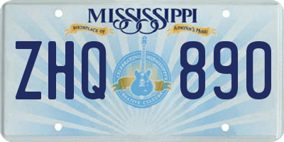 MS license plate ZHQ890