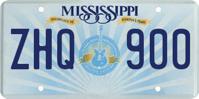 MS license plate ZHQ900