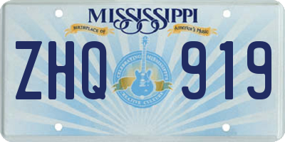 MS license plate ZHQ919