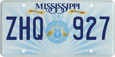 MS license plate ZHQ927