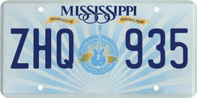 MS license plate ZHQ935