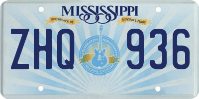 MS license plate ZHQ936