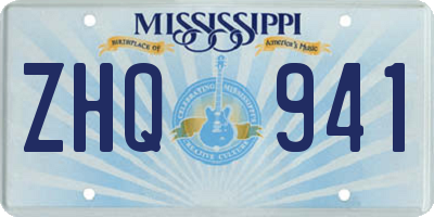MS license plate ZHQ941