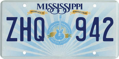 MS license plate ZHQ942