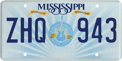 MS license plate ZHQ943