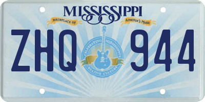 MS license plate ZHQ944