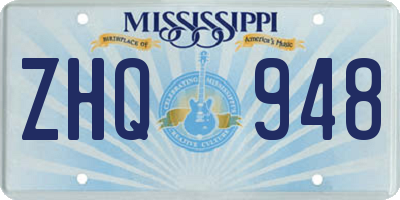 MS license plate ZHQ948