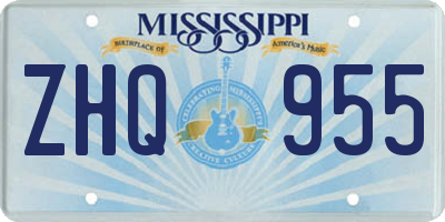 MS license plate ZHQ955