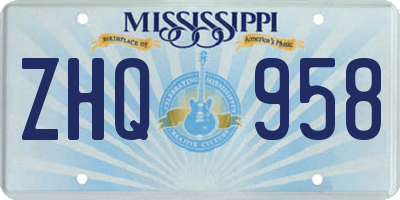 MS license plate ZHQ958
