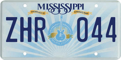 MS license plate ZHR044