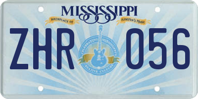 MS license plate ZHR056