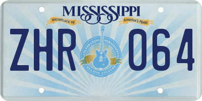 MS license plate ZHR064