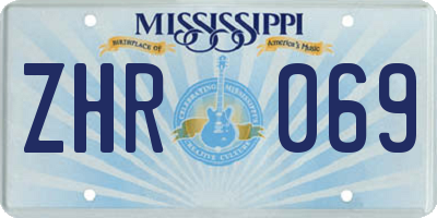 MS license plate ZHR069