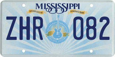 MS license plate ZHR082