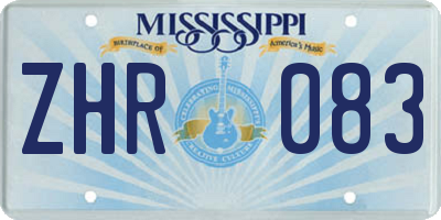 MS license plate ZHR083