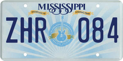 MS license plate ZHR084