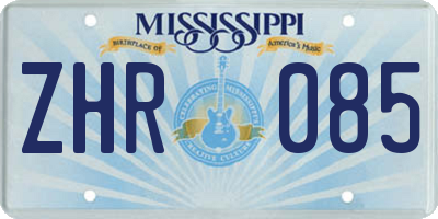 MS license plate ZHR085