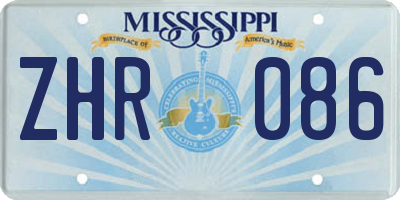 MS license plate ZHR086