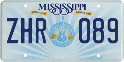 MS license plate ZHR089