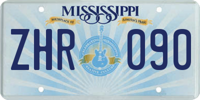 MS license plate ZHR090
