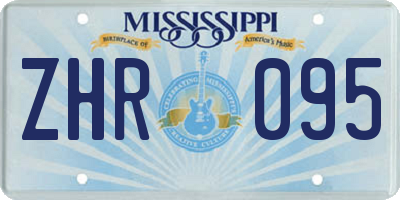 MS license plate ZHR095
