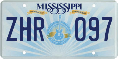 MS license plate ZHR097