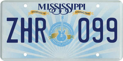 MS license plate ZHR099