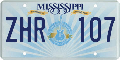 MS license plate ZHR107
