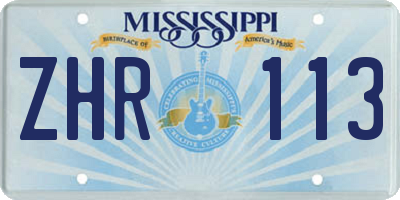 MS license plate ZHR113