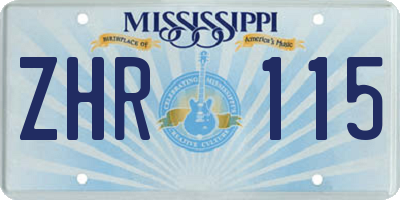 MS license plate ZHR115