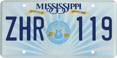 MS license plate ZHR119