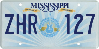 MS license plate ZHR127
