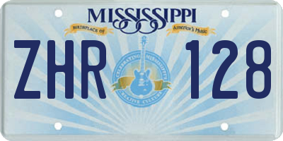 MS license plate ZHR128