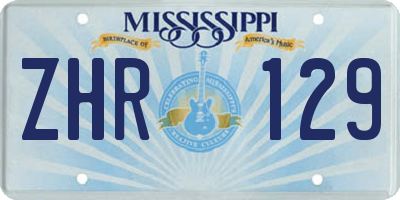 MS license plate ZHR129