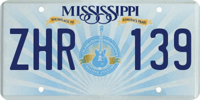 MS license plate ZHR139