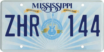 MS license plate ZHR144