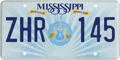 MS license plate ZHR145