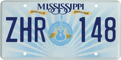 MS license plate ZHR148