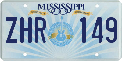 MS license plate ZHR149