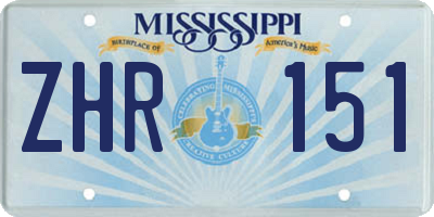 MS license plate ZHR151