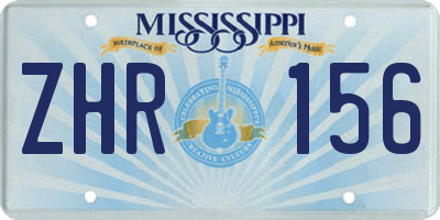 MS license plate ZHR156