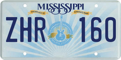 MS license plate ZHR160