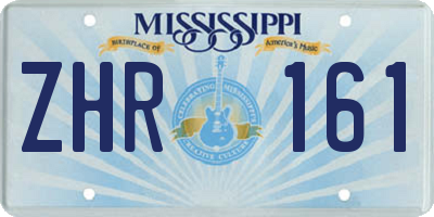 MS license plate ZHR161