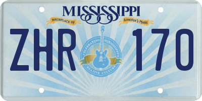 MS license plate ZHR170