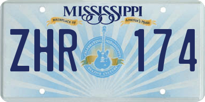 MS license plate ZHR174