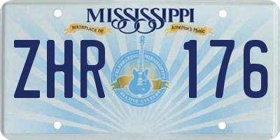 MS license plate ZHR176