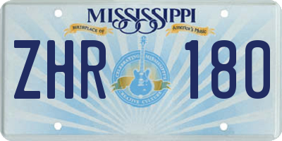 MS license plate ZHR180