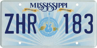 MS license plate ZHR183
