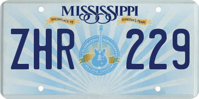 MS license plate ZHR229